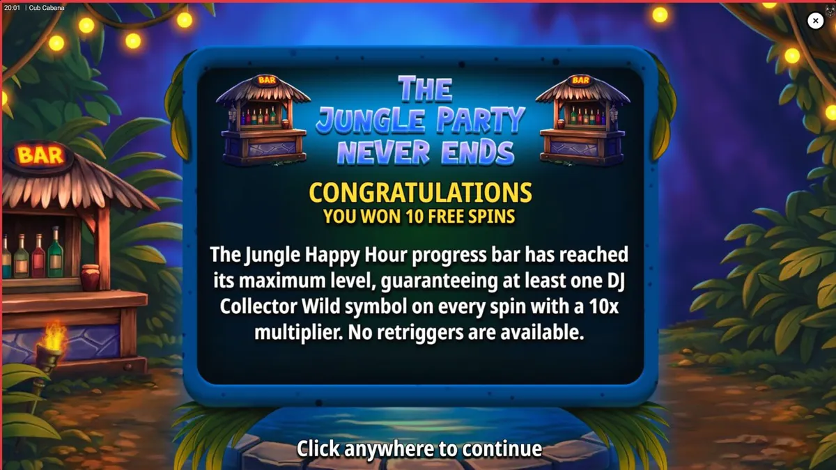 Cub Cabana slot machine tropical theme